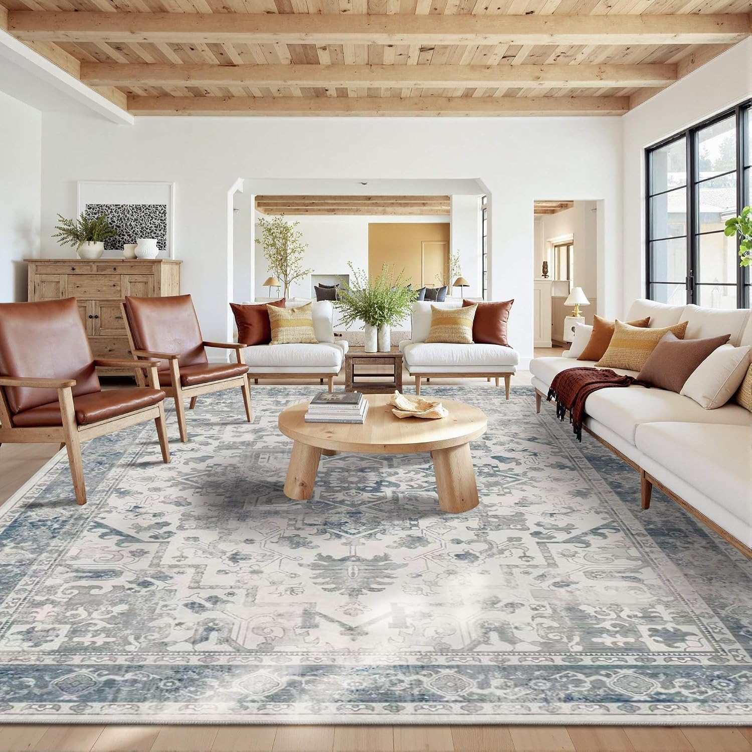 AUCT 21577 - $190 Rugxara 10x14 Washable Area Rug for Living Room, Extra Large,Vintage Boho