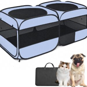 AUCT 20750 - $90 2-in-1 Dog Playpen, 58'Pop Up Cat Puppy Pet Playpen Indoor/Outdoor Cats Enclosed, Cat
