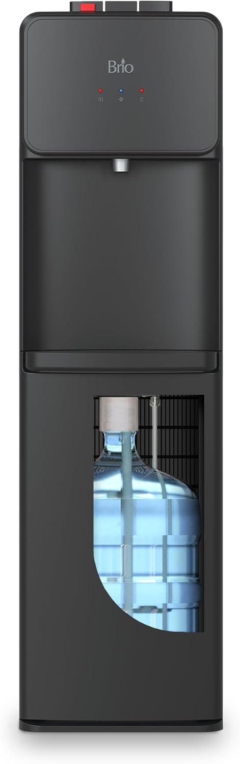 AUCT 22516 - $170 Brio 130 Series Bottom Load Water Cooler Dispenser, 5 Gallon Bottles, Black