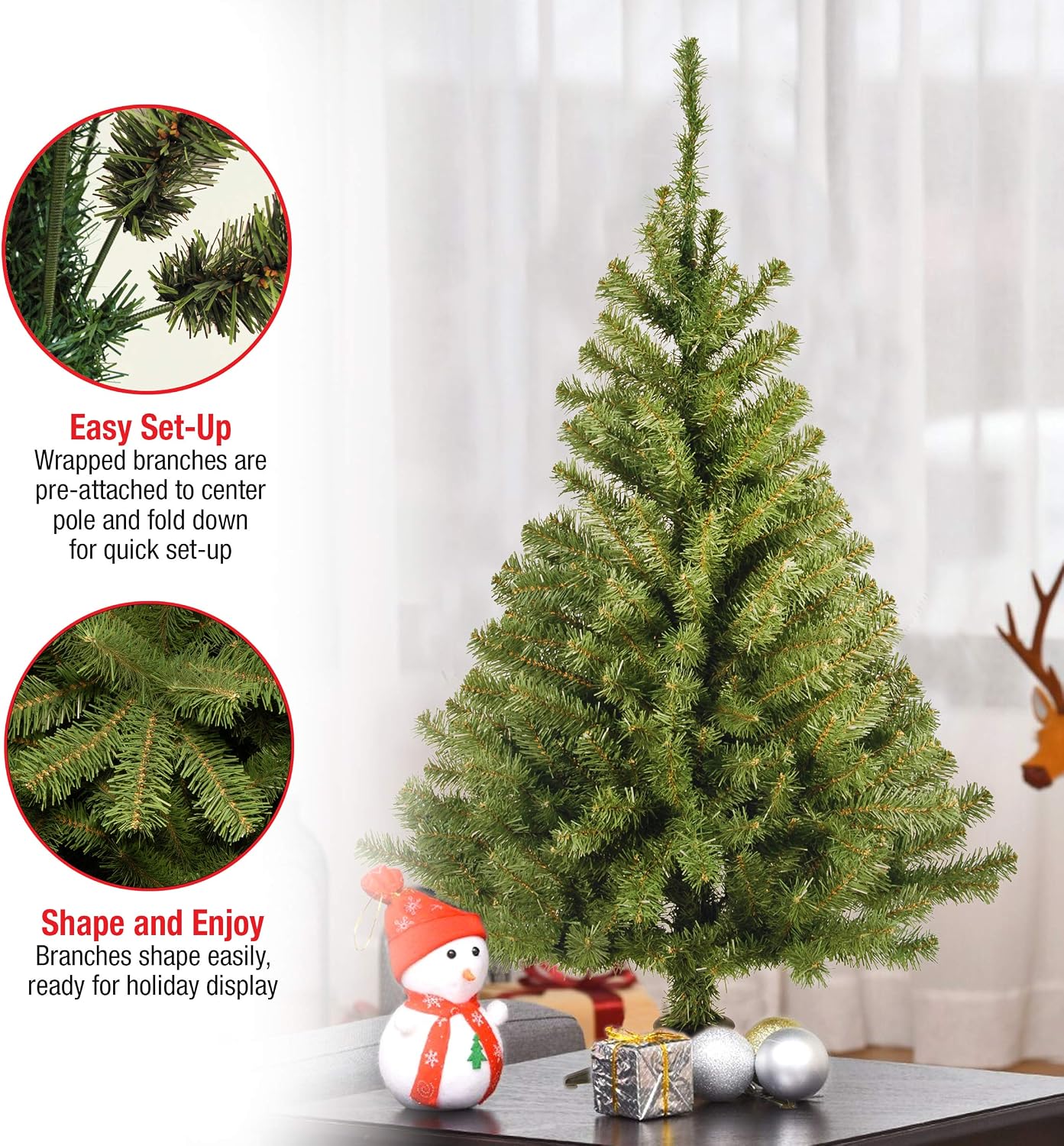 AUCT 21068 - National Tree Company 3ft Unlit Kincaid Spruce Mini Christmas Tree - Image 4