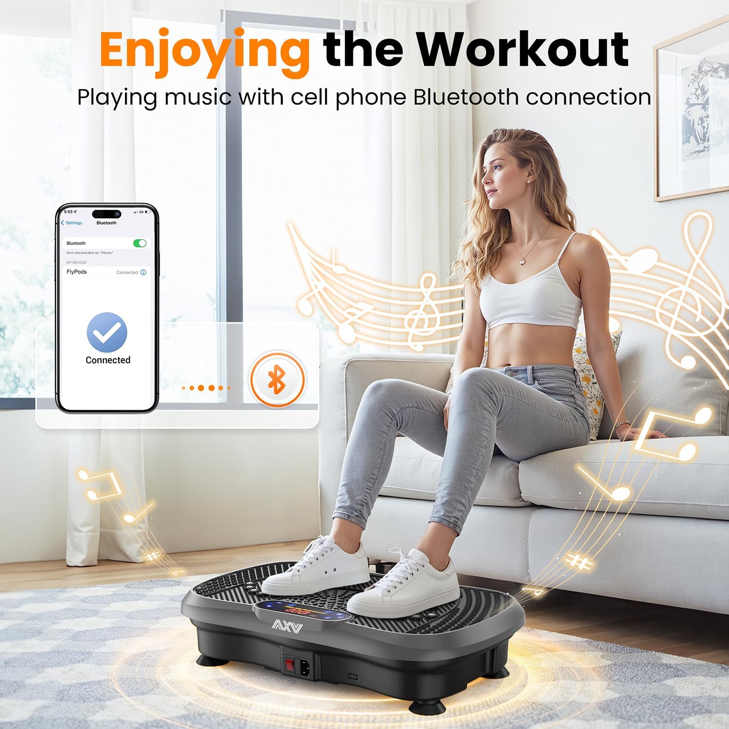 AUCT 21145 - $130 AXV Vibration Plate Exercise Machine Fitness Platform Body Vibrating Board - Image 3