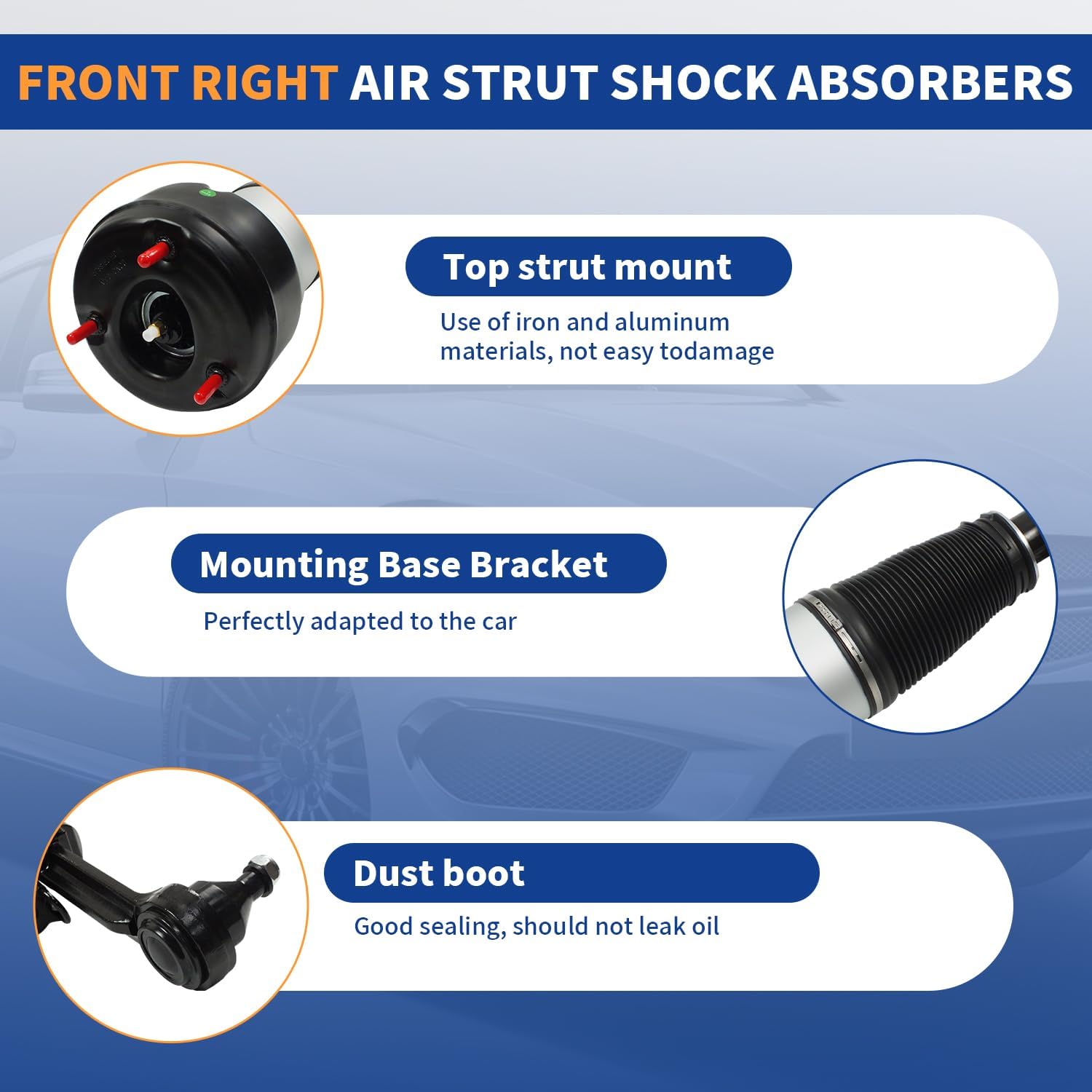 AUCT 22061 - $186 Front Right Air Suspension Strut Spring Shock Absorber Compatible for 4Matic 2005-201 - Image 3