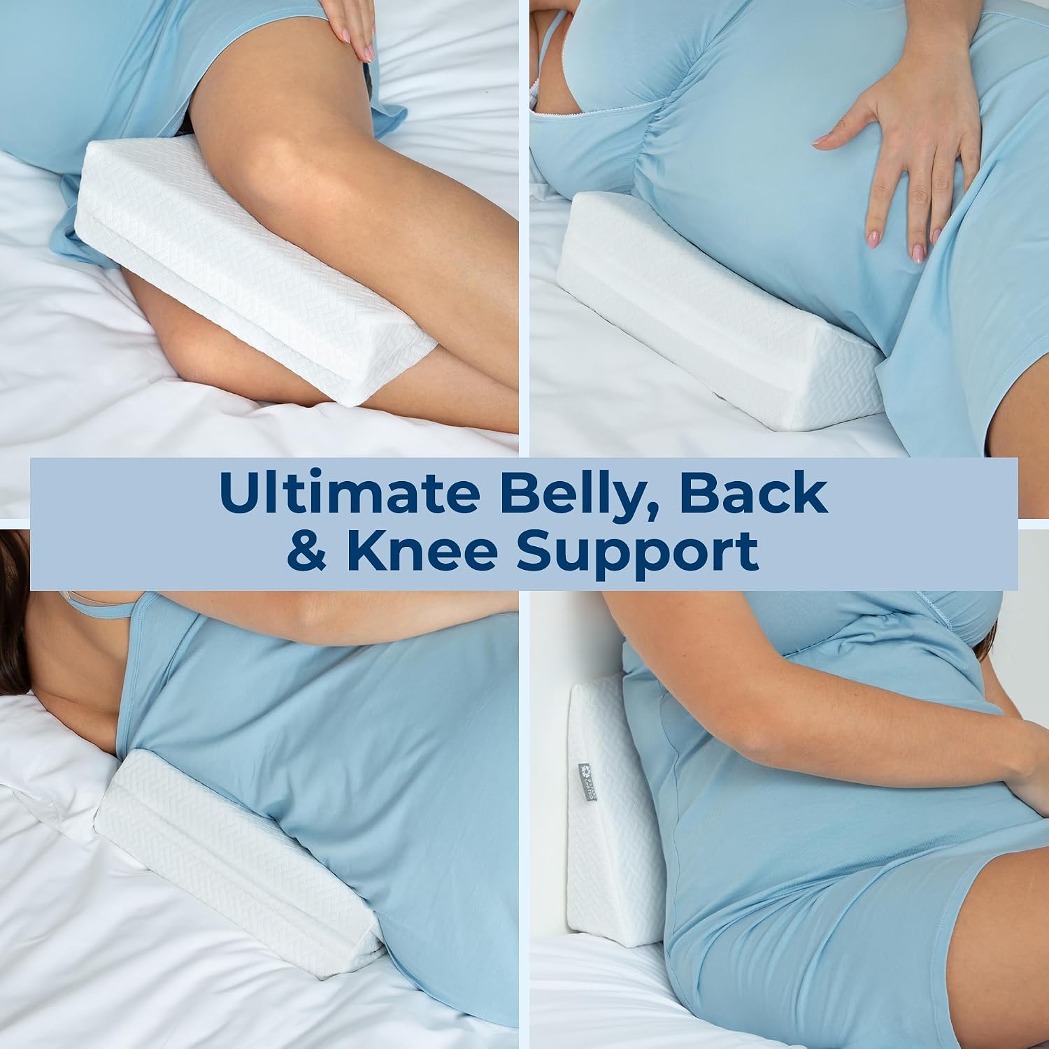 AUCT 20514 - 5 STARS UNITED Small Knee Pillow for Side Sleepers Wedge Firm Foam Support for Belly, Ba - Image 4