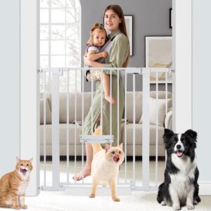 AUCT 22664 - $80 SHYUJAJIE 37 Inch Tall Baby Gate with Small Cat Door