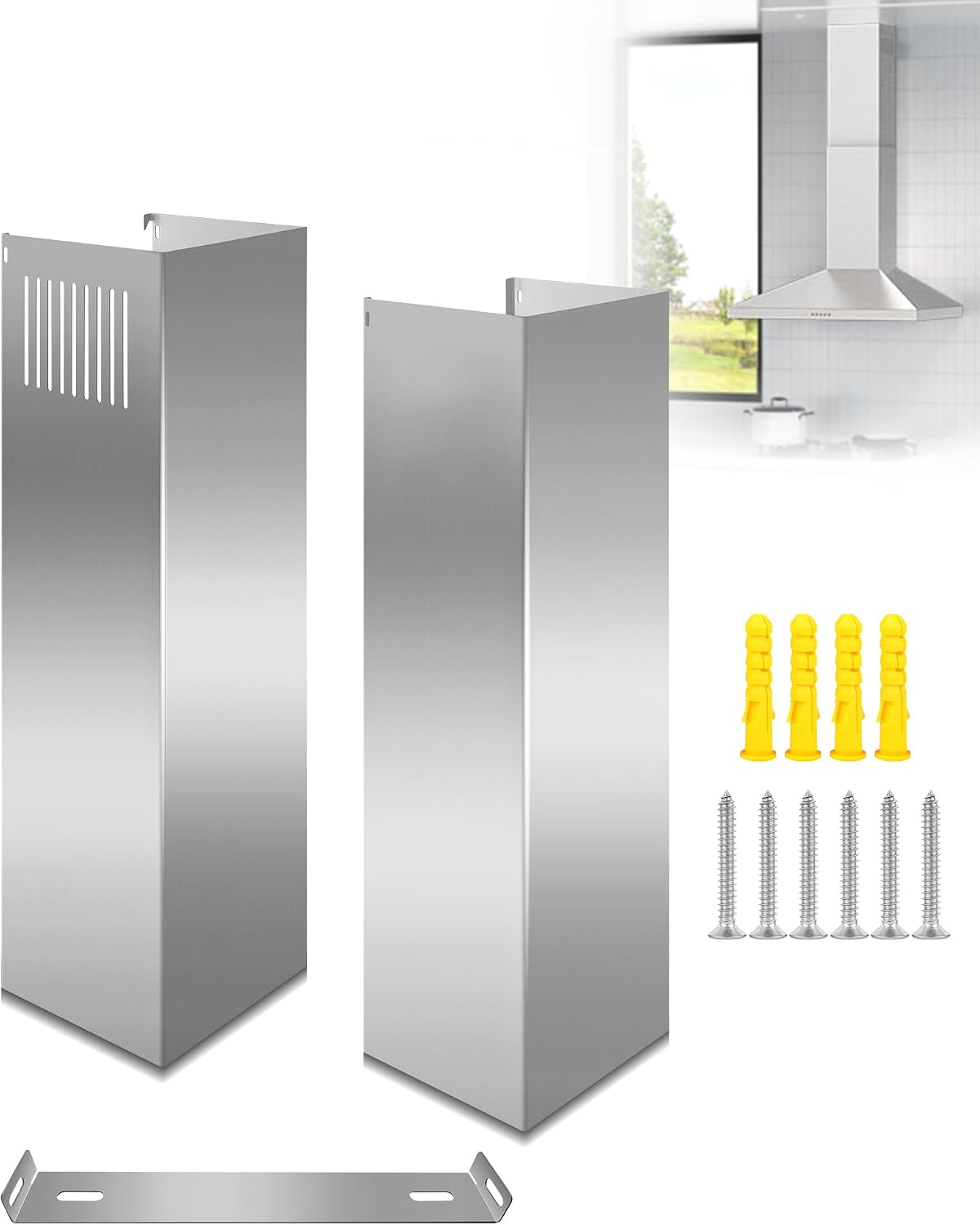 AUCT 22611 - $133 8 1/4" 6.7" 63" Chimney Extension for Range Hood for Most Kitchens