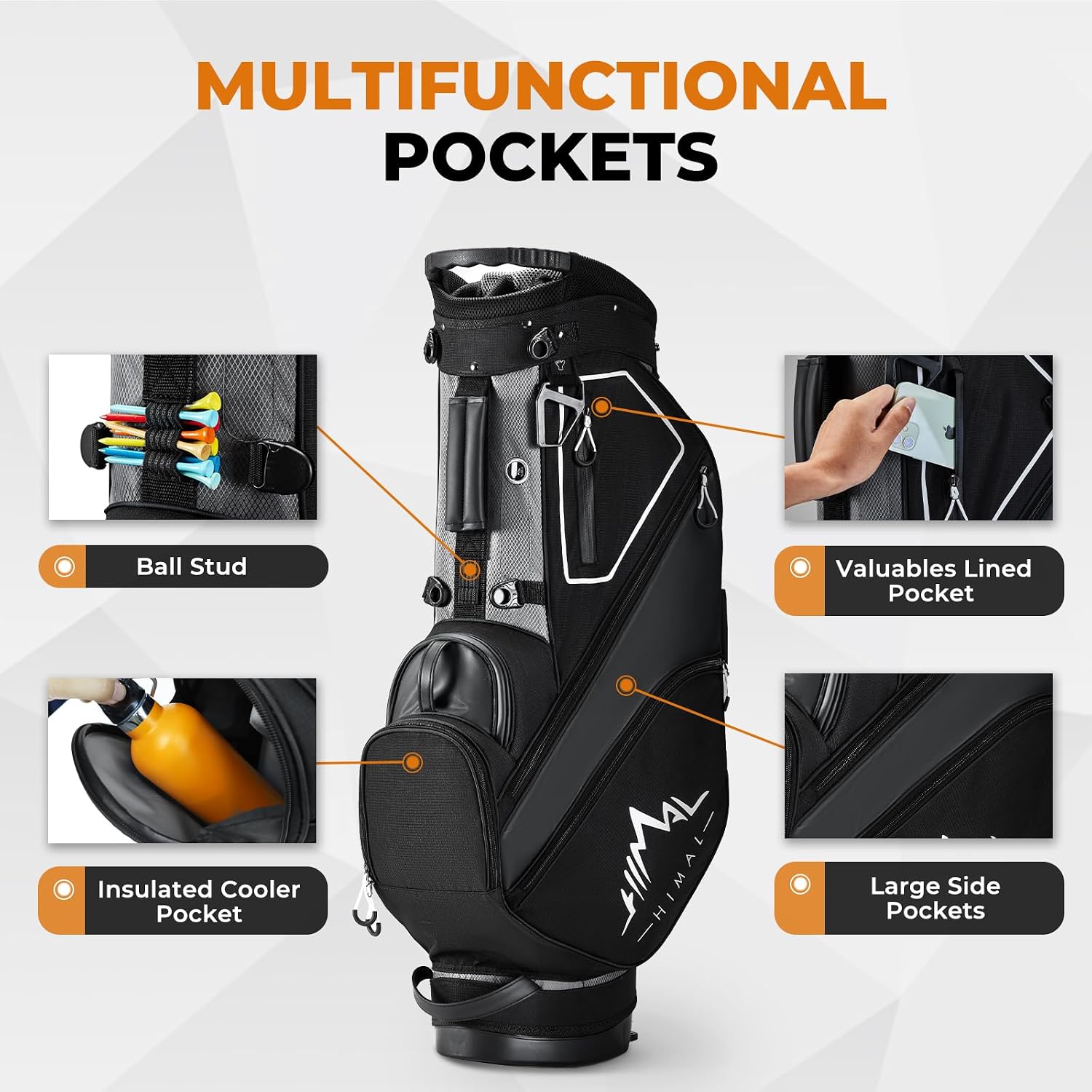 AUCT 20971 - $130 uniHimal 14-Way Golf Stand Bag Lightweight, Magnetic Pocket - Image 4