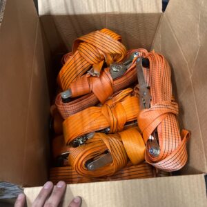 AUCT 22576d - Case of 20 - 2 inch ratchet straps, various lengths. No hooks