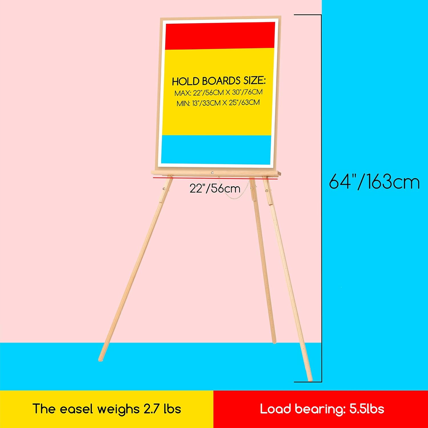 AUCT 22096 - MEEDEN Wood Easel Stand for Display: Wooden Welcome Tripod Stand for Sign - Image 2