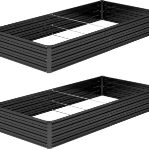 AUCT 20626 - $73 DIIYIV 2PCS 8x4x1FT Galvanized Raised Garden Bed Kit,Vegetable Boxes-Rectangle Metal F