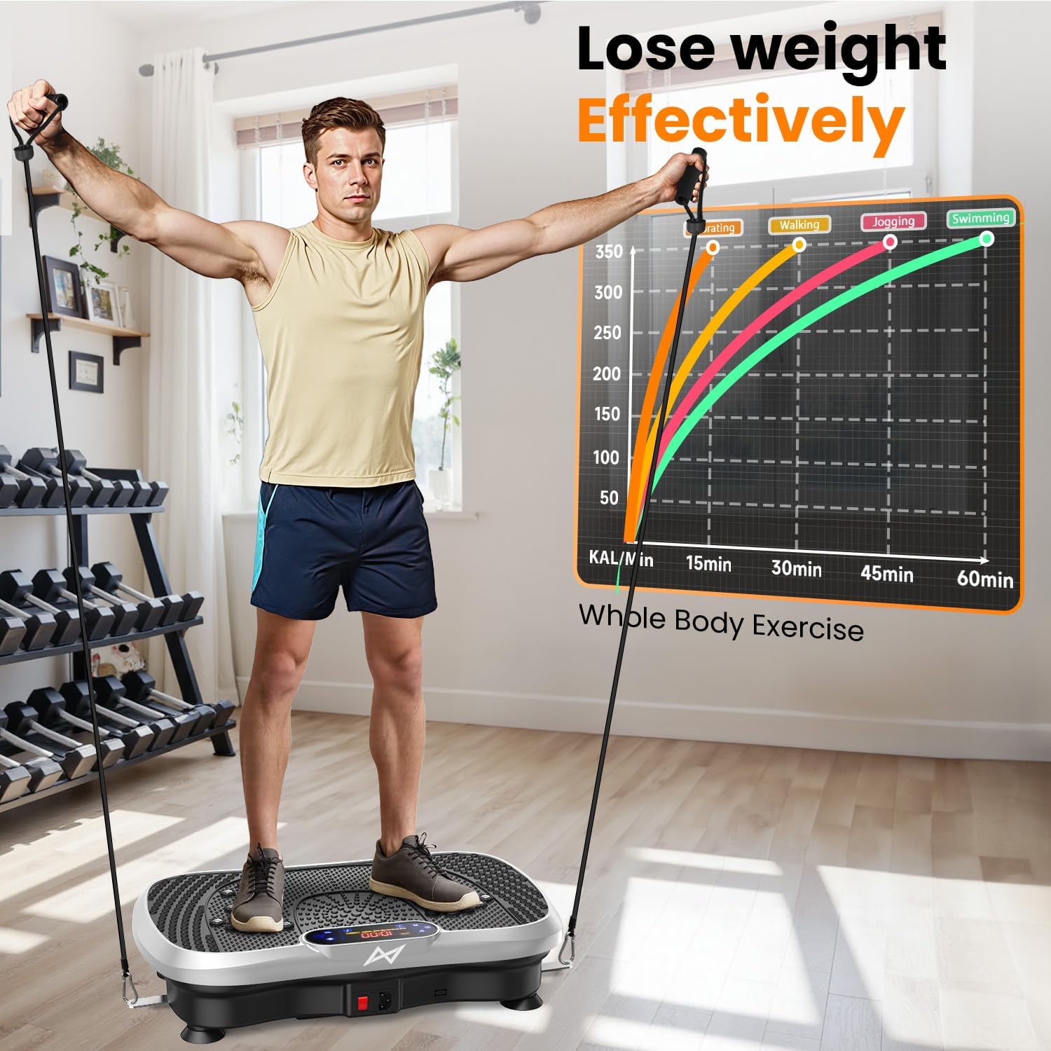 AUCT 20957 - $130 AXV Vibration Plate Exercise Machine Fitness Platform Body Vibrating Board - Image 4