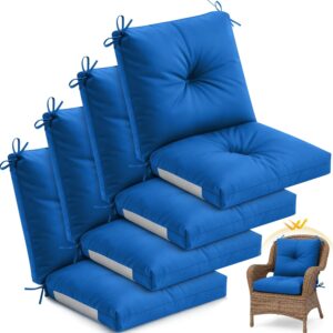 AUCT 21016 - $103 Marsui 4 Pack High Back Outdoor Chair Cushions Patio Furniture Tufted Pillow with Tie