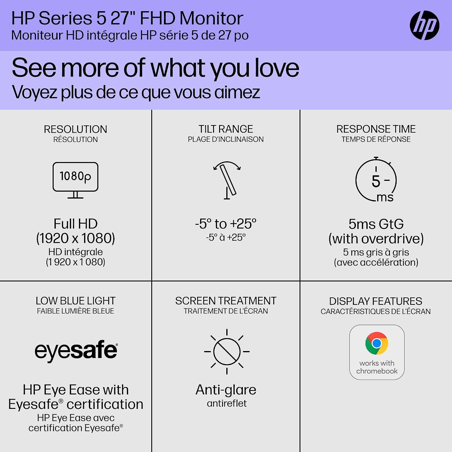 AUCT 21649 - $150 HP Series 5 27 inch FHD Monitor, Full HD Display (1920 x 1080), IPS Panel, 99% sRGB, - Image 2