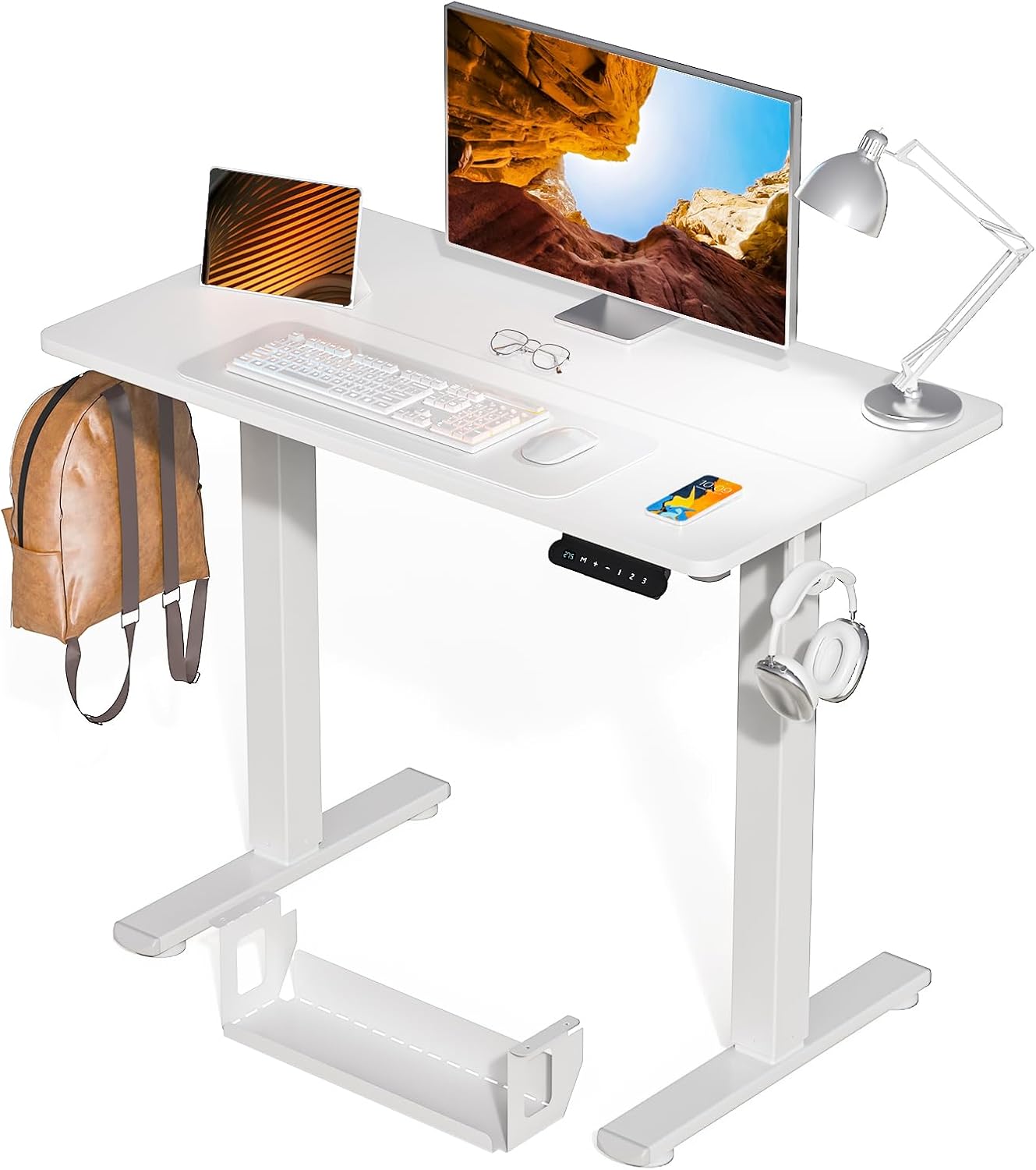 AUCT 20551 - $104 Kingant Standing Desk, 35x20 Inch Electric Height Adjustable Computer Desk