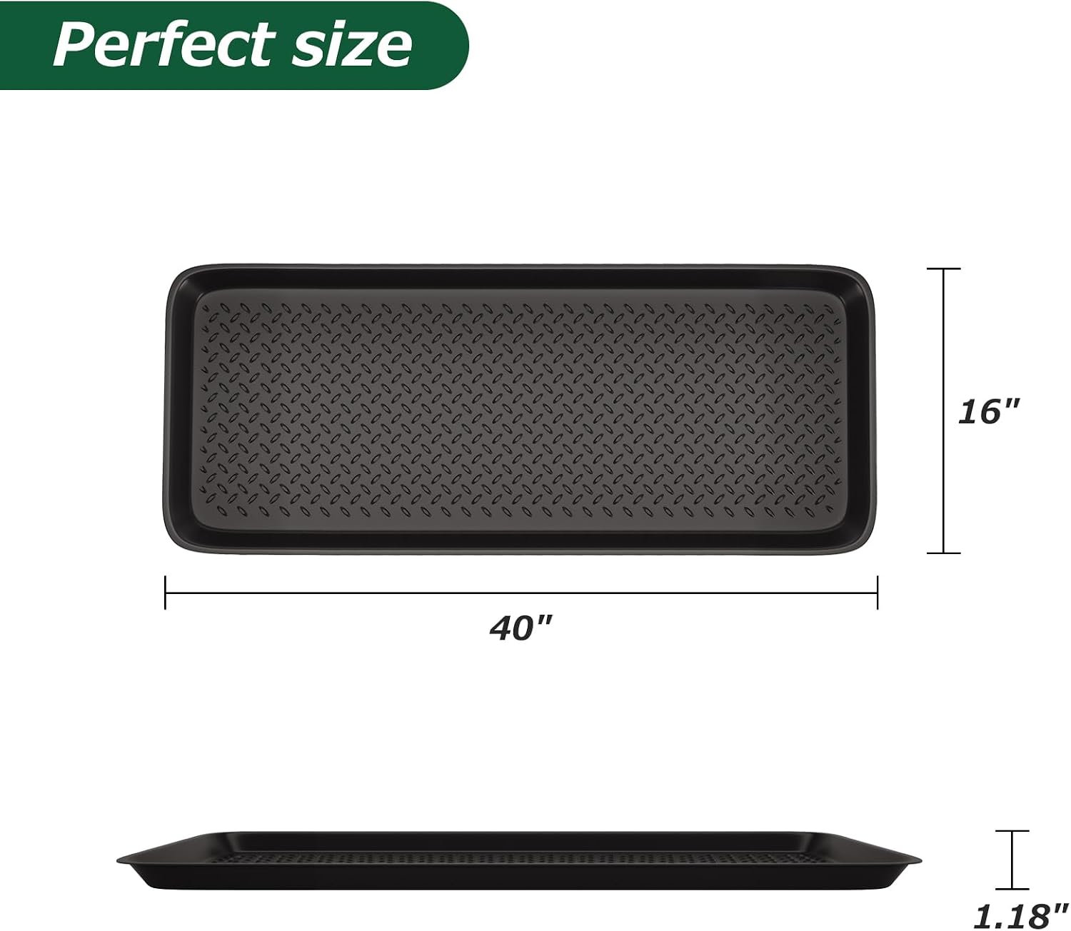 AUCT 22630 - Matace 1 Pack Rubber Large Boot Tray for Entryway,Long Shoe Tray,Slim Boot Mat for Indoor - Image 3