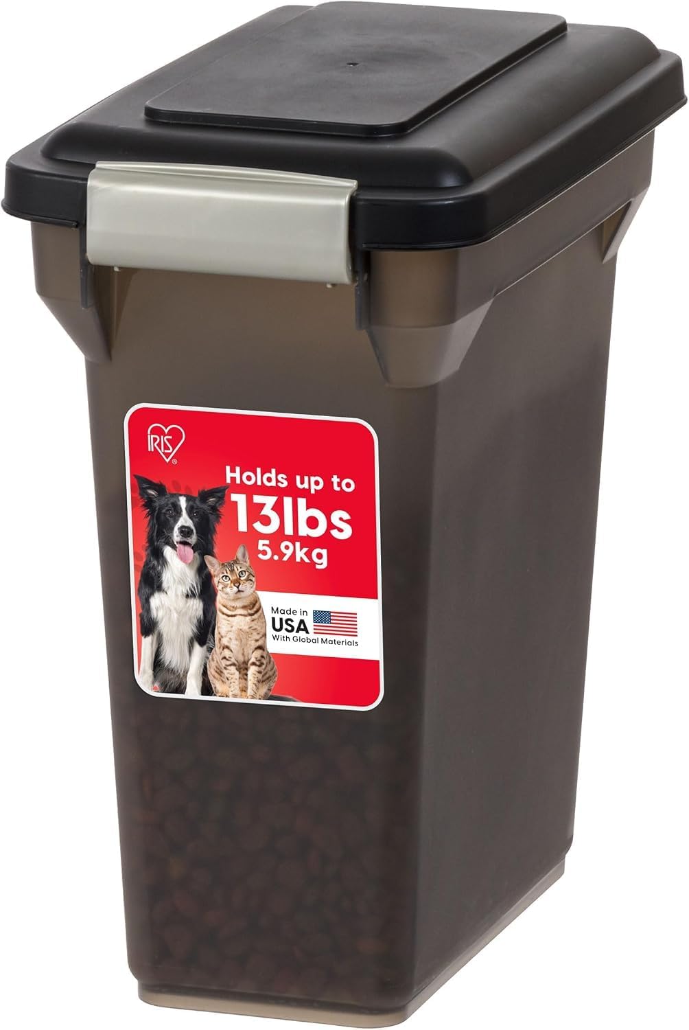 AUCT 21831 - IRIS USA Dog Food Storage Container, Up to 13 lbs, Smoke, Made in USA