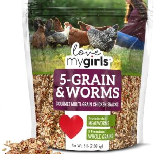 AUCT 20806 - Love My Girls 5lb Chicken Snacks- Multi-Grain & Mealworm Treats, Corn-Free