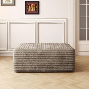 AUCT 21921 - $140 JINGLING 37.4" Rectangle Ottoman Foot Rest for Couch - Corduroy Upholstered Compresse