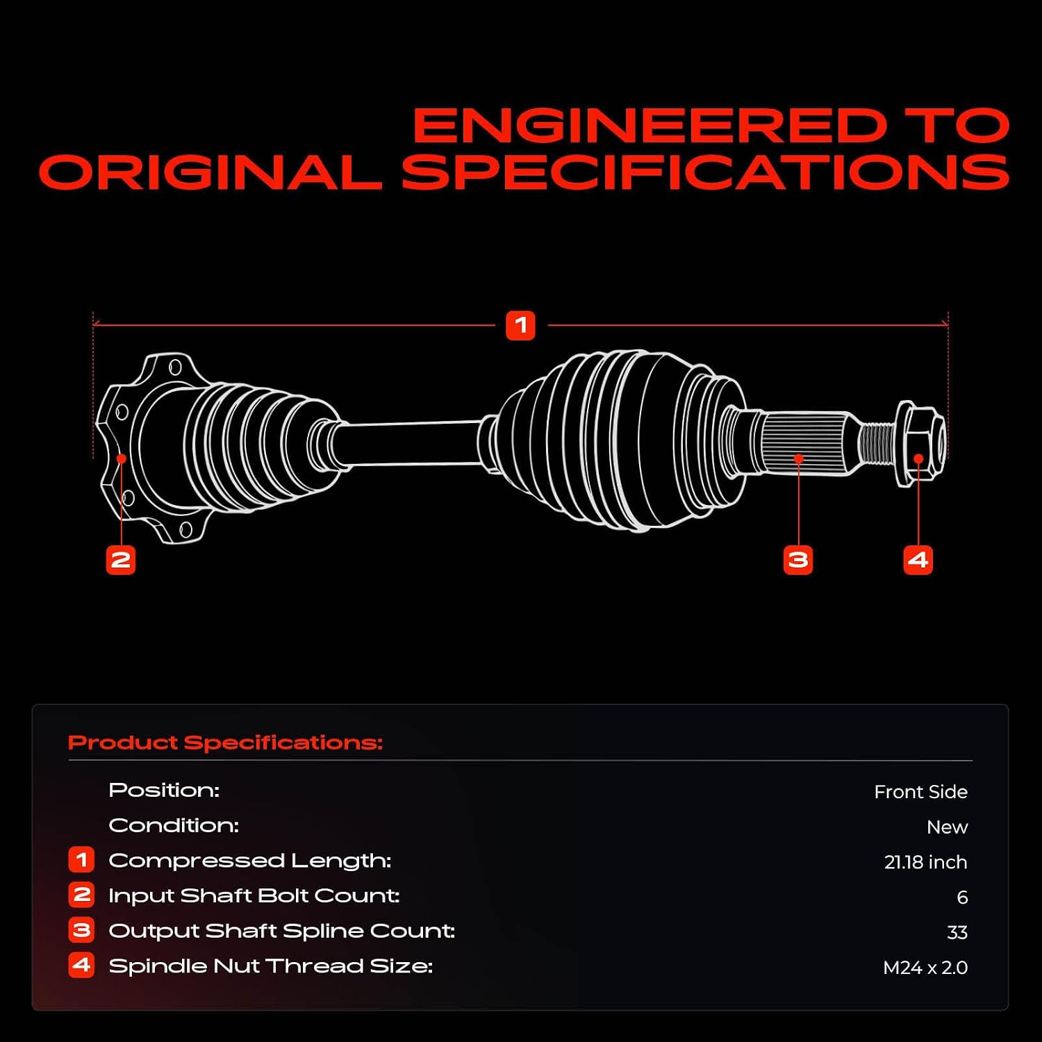 AUCT 22529 - $148 A-Premium Set of 2 Front CV Axle Shaft Assembly - Image 3