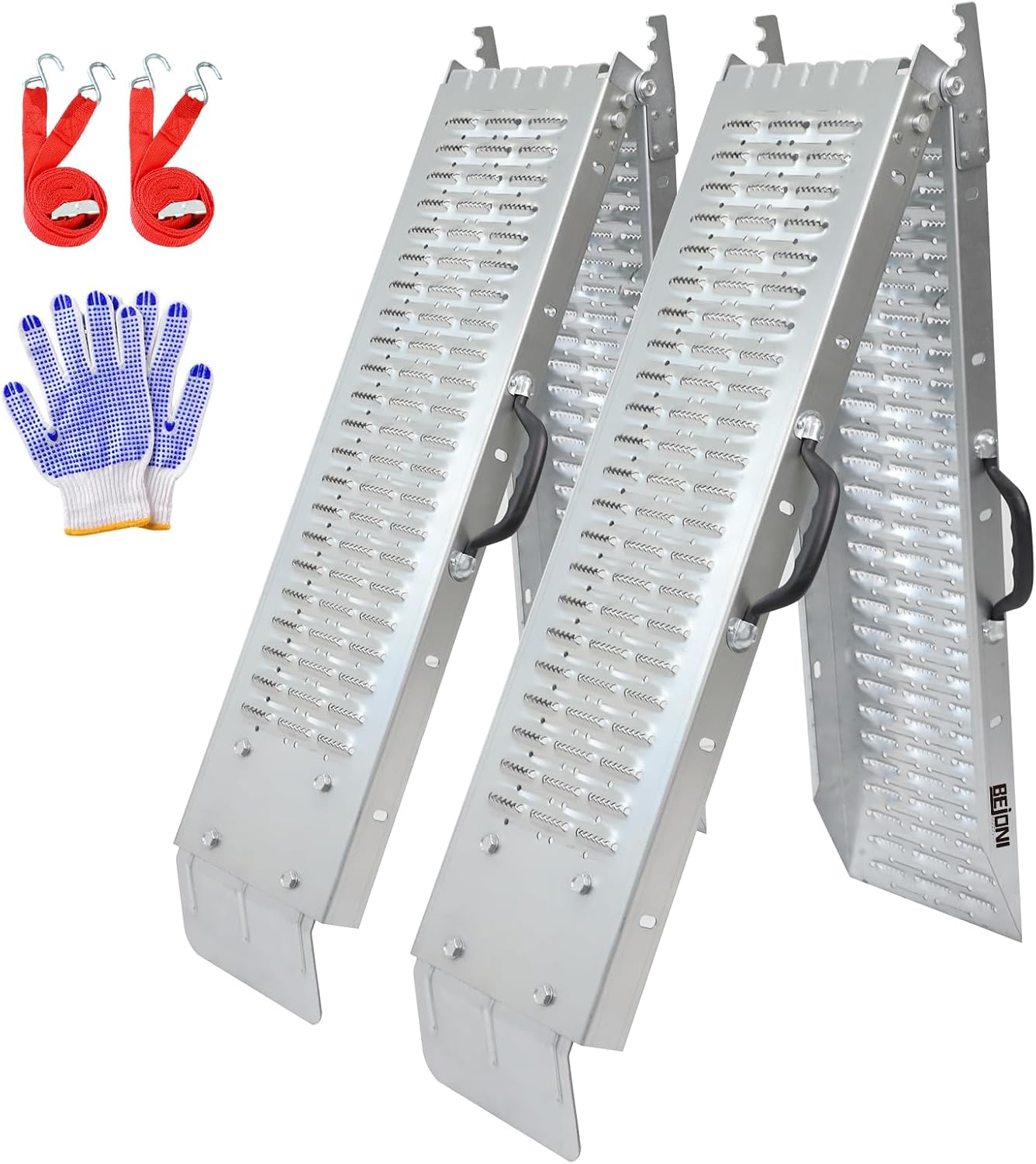 AUCT 21462 - $120 BEJONI 74" Folding Truck Ramps, 880 Lbs Capacity Steel Loading Ramps for Pickup Truck