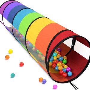 AUCT 20758 - Playz Kids Play Tunnel Toys for Toddlers 1-3, Large 21" Rainbow Pop Up