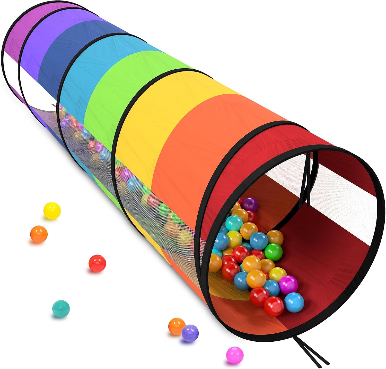 AUCT 20758 - Playz Kids Play Tunnel Toys for Toddlers 1-3, Large 21" Rainbow Pop Up