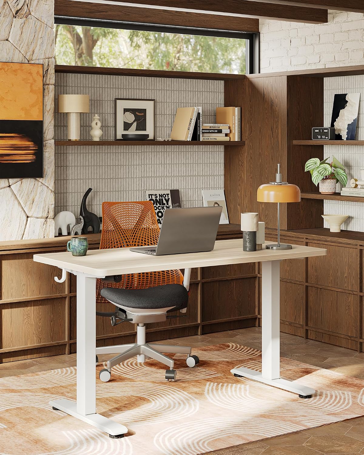 AUCT 20948 - $121 TIQLAB Electric Standing Desk, 47 * 24 Inches Adjustable Height Stand up Desk,Sit Sta - Image 2