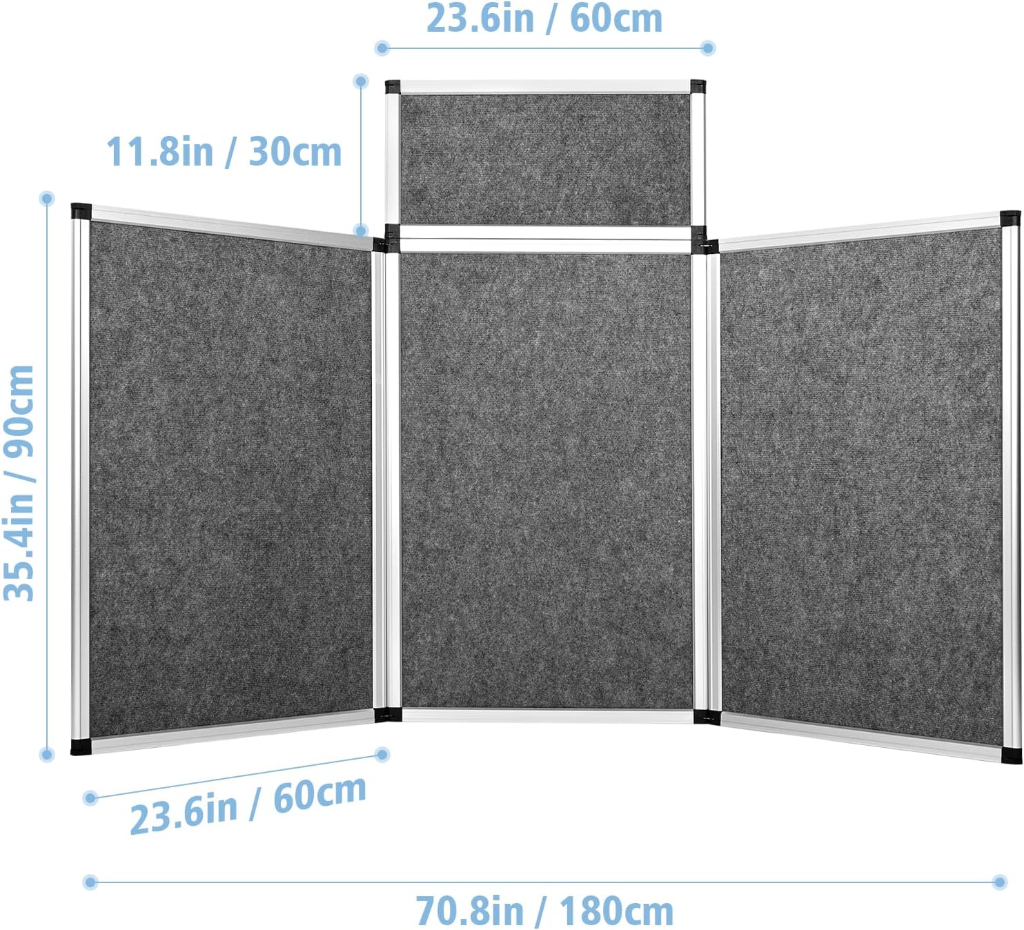 AUCT 22557 - $142 Nisorpa 3+1 Panel Trade Show Presentation Board 70.8 x 35.4 in Desktop Tri Fold Displ - Image 2