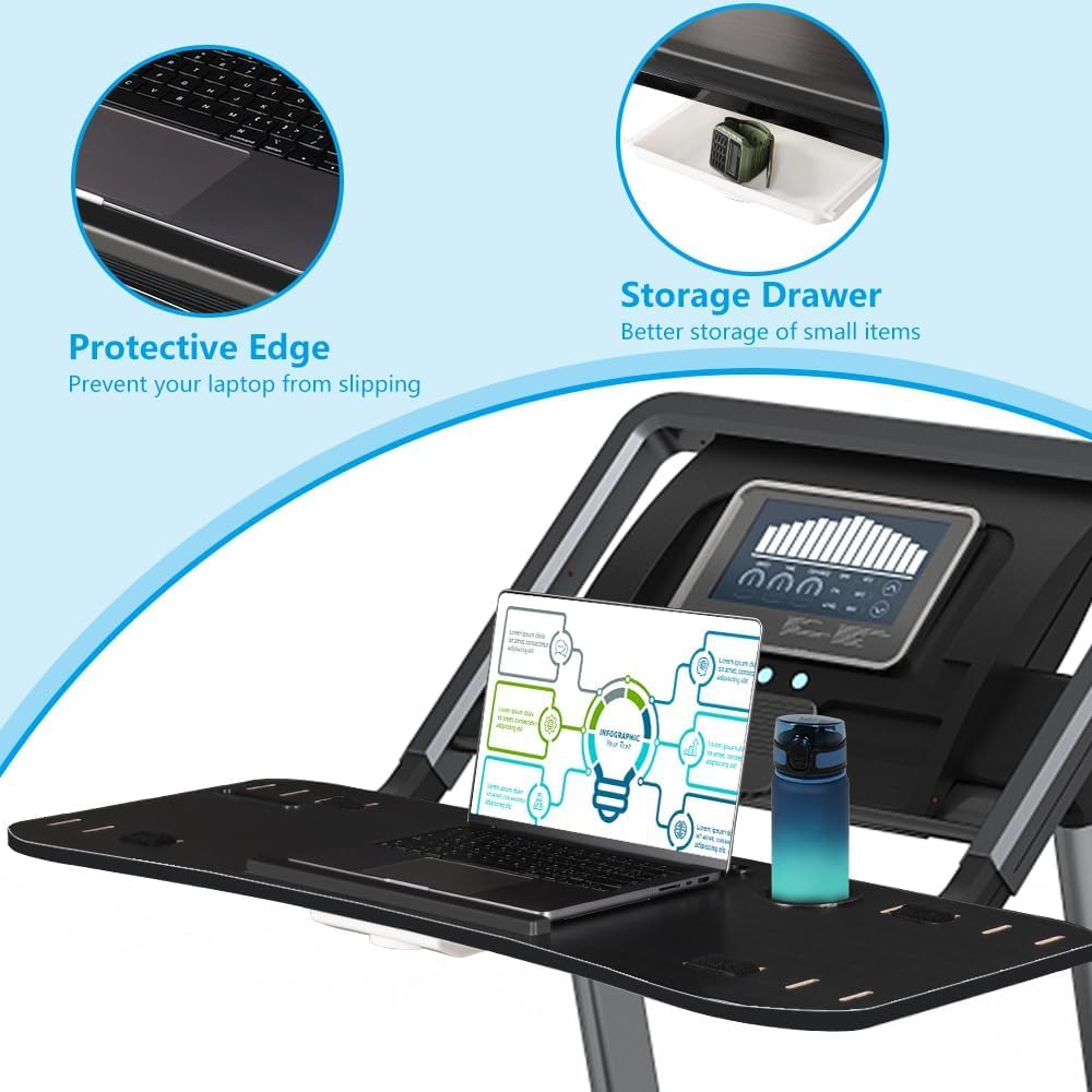 AUCT 22597 - $54 LUCKUP Treadmill Desk Attachment-39 Wide Universal Walking Laptop Desk Holder with Cup - Image 3