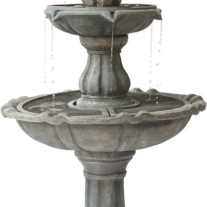 AUCT 22393 - $250 XBrand 51 Inch 3 Tier Outdoor Freestanding Waterfall Fountain with Pump and Pineapple