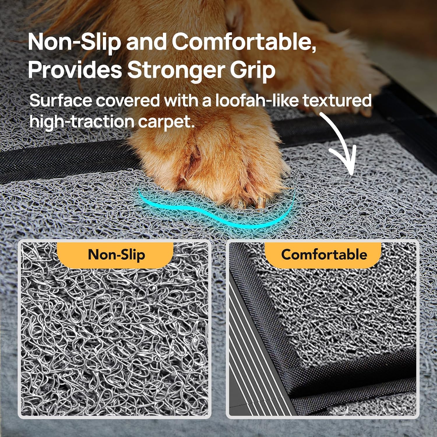 AUCT 21006 - $110 PetThem Dog Ramp for Cars, 71" L 17.2" W, Extra-Long Foldable - Image 3