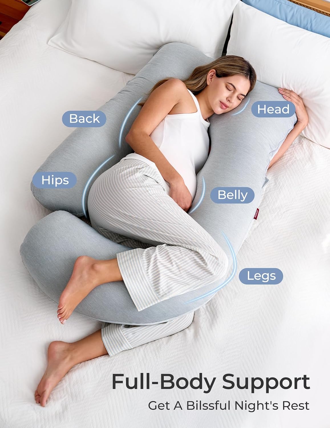 AUCT 20800 - $65 Momcozy Cooling Pregnancy Pillow - U Shaped Full Body Maternity Pillow - Image 4