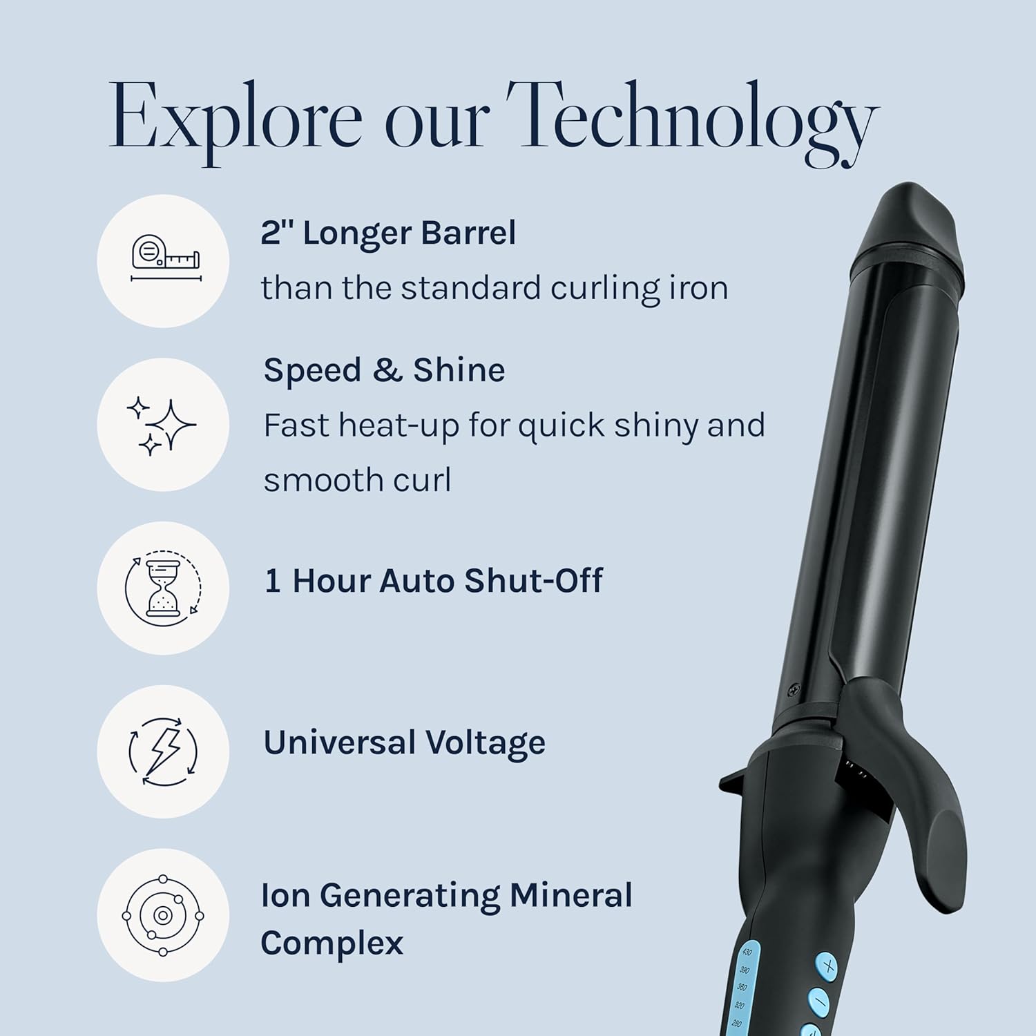 AUCT 22504 - $122 Bio Ionic Long Barrel Curling Iron, Moisture Heat Technology & NanoIonic MX - Image 3