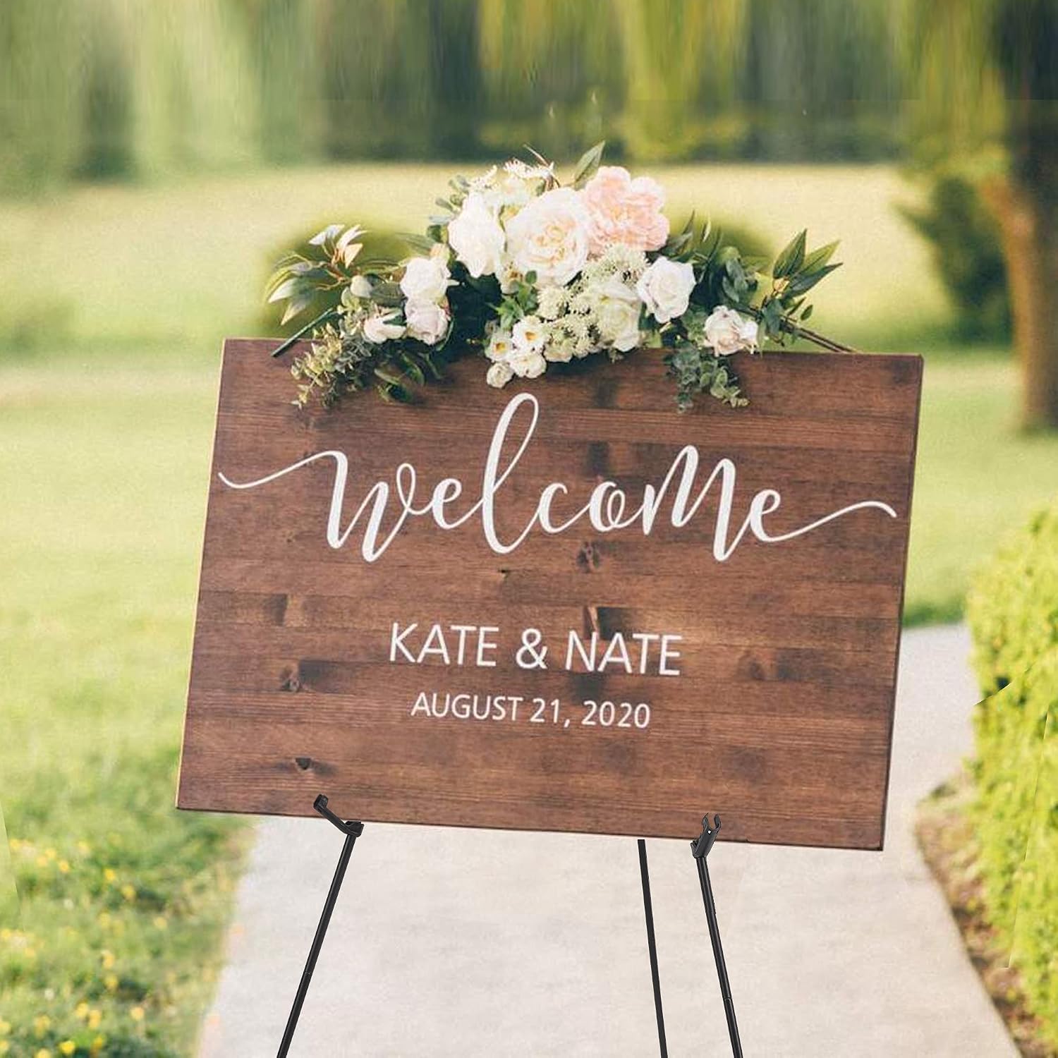 AUCT 22488 - Easel Stand for Wedding Sign & Poster Display 63' Portable Art Easel for Floor Adjustable - Image 2
