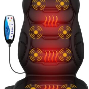 AUCT 20668 - $51 COMFIER Back Massager with Heat, Vibration Massage Chair Pad with 8 Motors