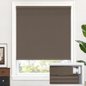 AUCT 22431 - $61 LazBlinds No Drill Cordless Cellular Shades, 22" W 64" H, Dark Coffee