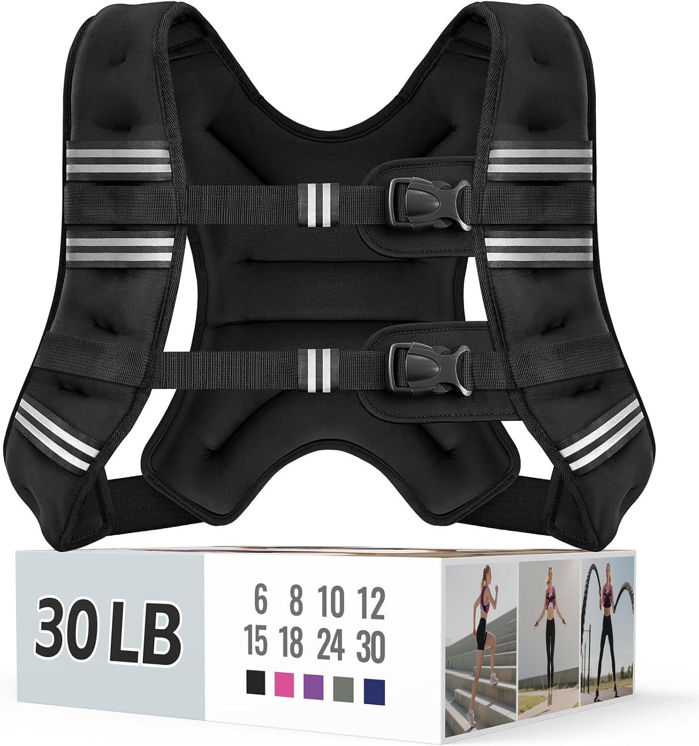 AUCT 20969 - $66 Zeerun Weighted Vest, 6/8/10/12/15/18/20/24/30LB for Men Women