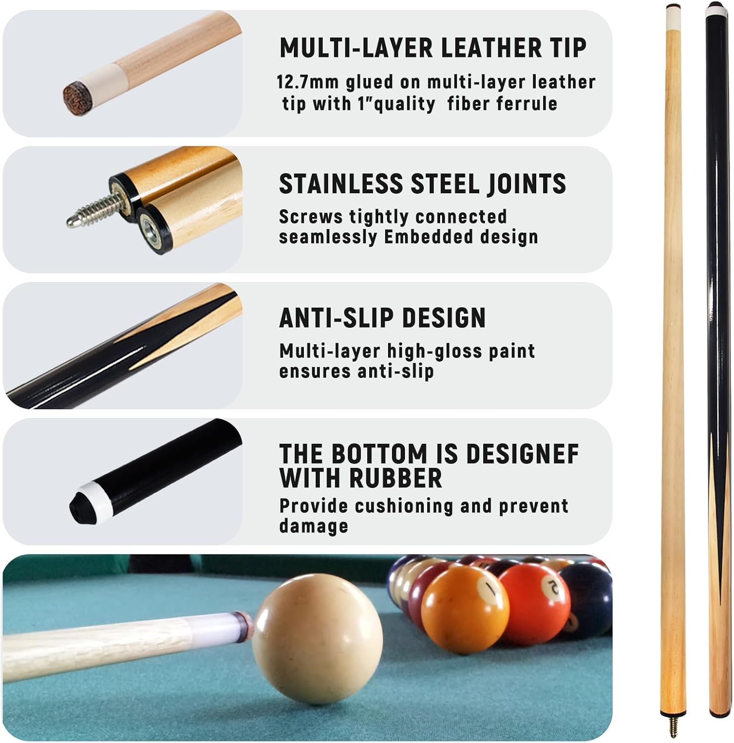 AUCT 22546 - $69 95 Pcs Premium Pool Table Accessories Set, Billiard Kit - Image 2