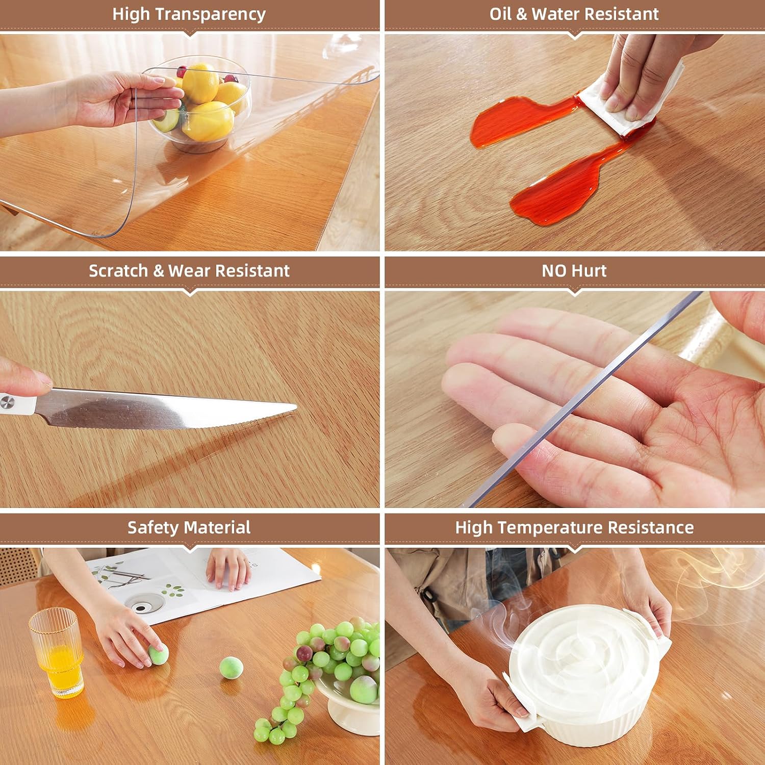 AUCT 22570 - $70 Warmstar Clear Table Protector 2mm Thick, 42 x 84 Inch Clear Table Cover Protector, Pl - Image 3