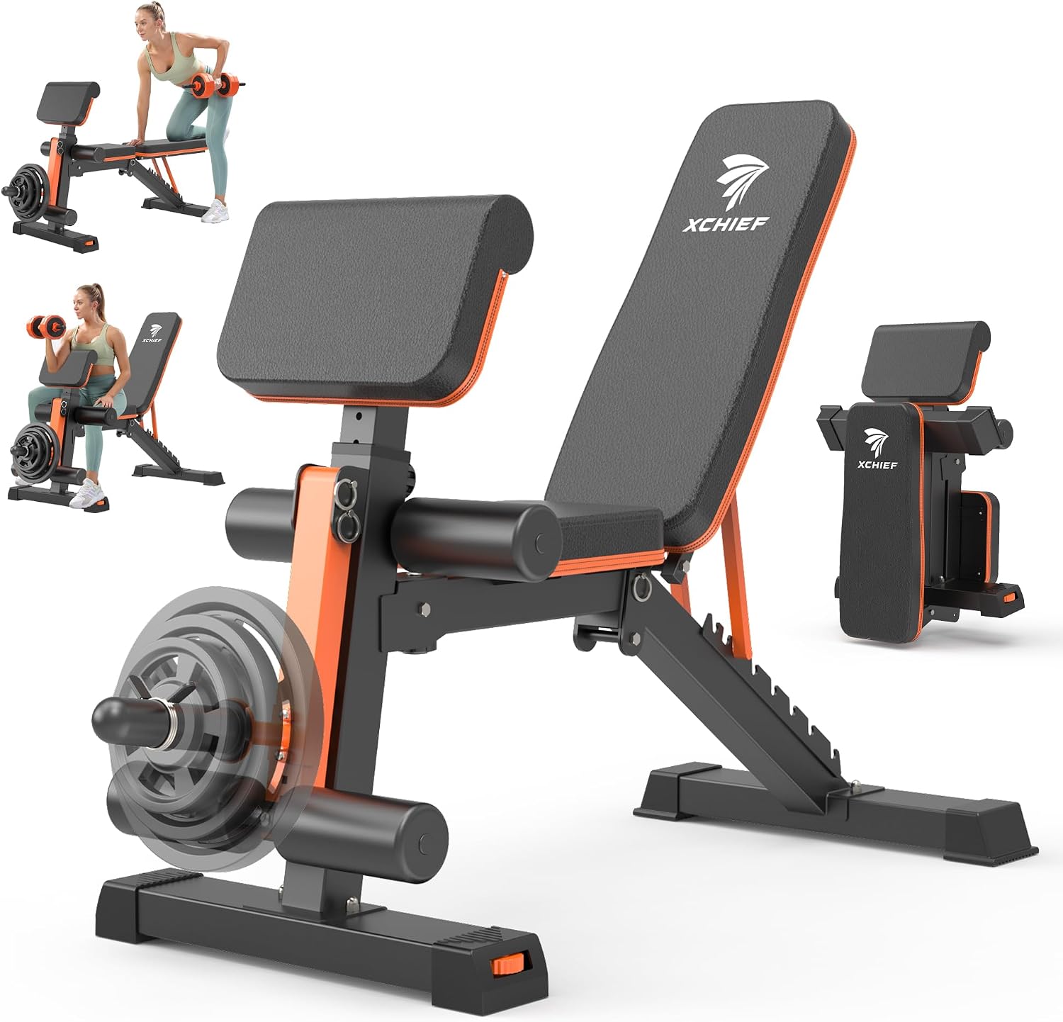 AUCT 21878 - $142 Adjustable Weight Bench - 1000LBS Capacity Heavy Duty Foldable Workout Bench for Full