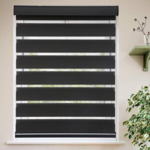 AUCT 20378 - $62 MYshade Roller Shades Zebra Blinds for Windows Cordless Day and Night Light Filtering