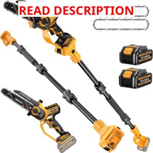 AUCT 22013 - $160 Takuoo 2-in-1 Electric Pole Saw & Handheld 8 Inch Mini Chainsaw Cordless