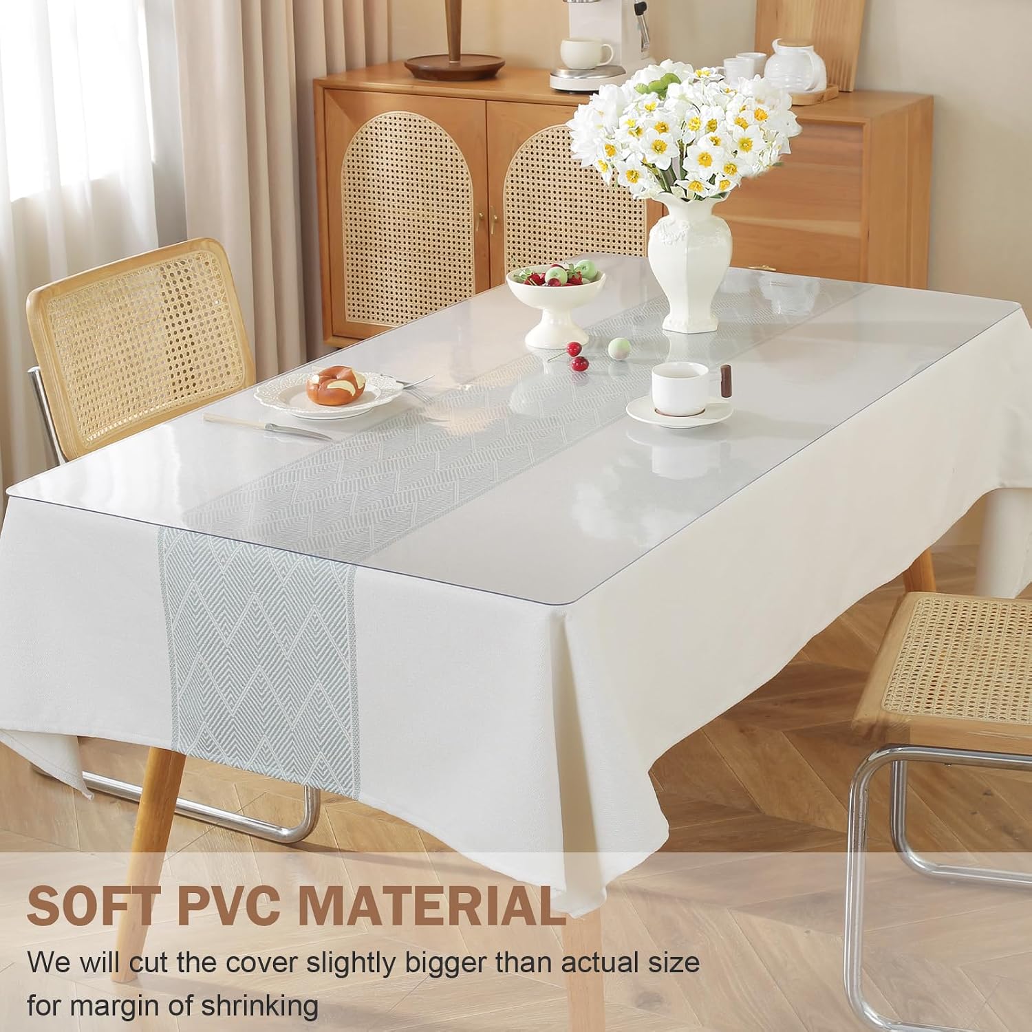 AUCT 22571 - $93 LovePads Clear Table Cover Protector 40 x 108 Inch, 2mm Thick Plastic Mat - Image 4
