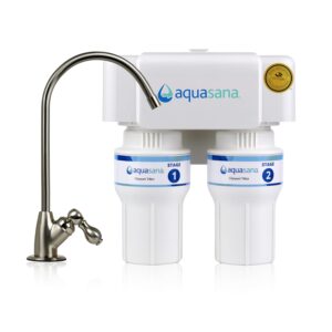 AUCT 20288 - $125 Aquasana Under Sink Water Filter | Claryum 2-Stage Filtration | AQ-6200-BN