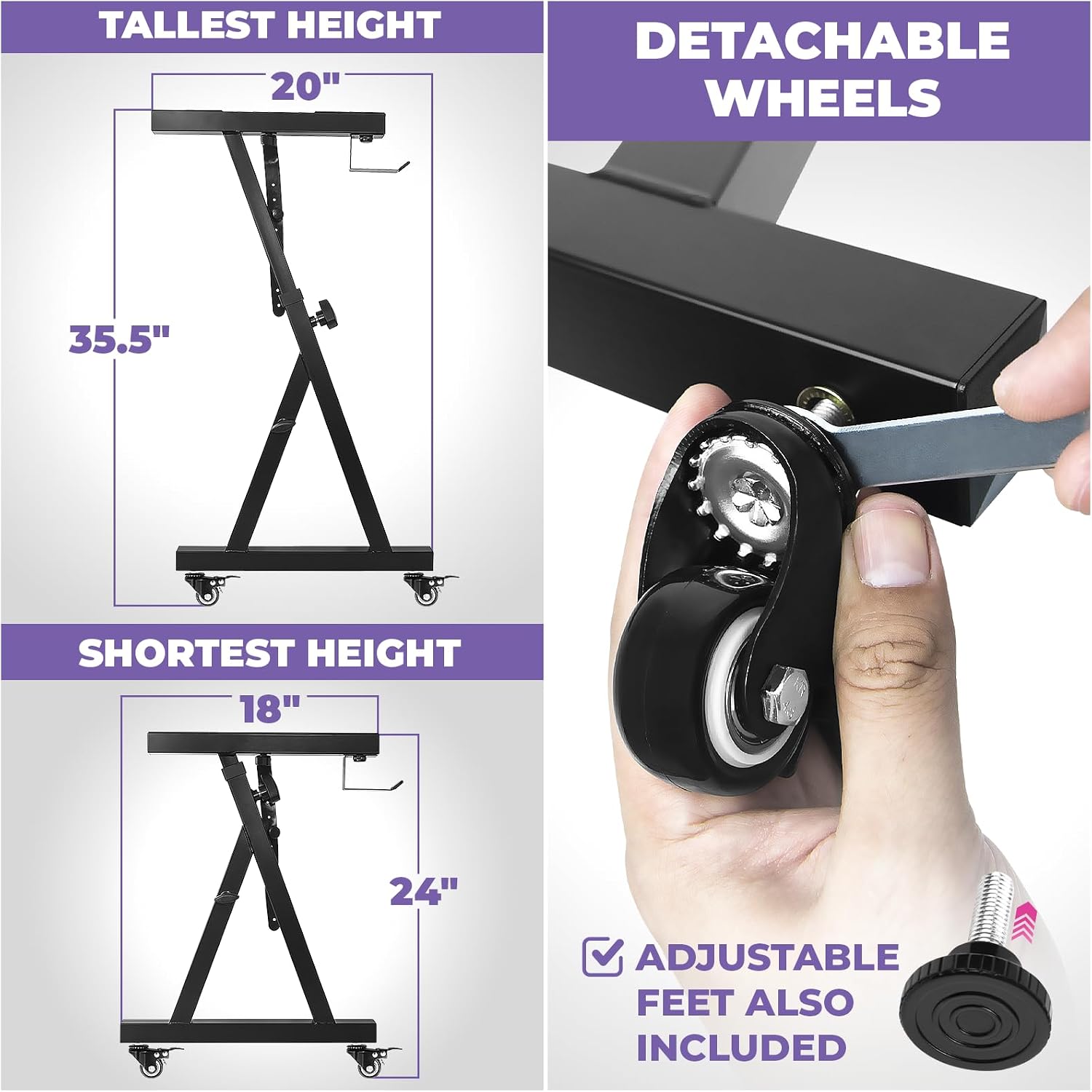 AUCT 21823 - $98 Liquid Stands Keyboard Stand w/ Wheels - Black Z Style Adjustable & Portable Professio - Image 3