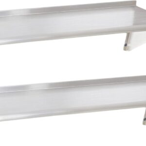 AUCT 22257 - $140 Stainless Steel Shelf 2 Pack 12"x48", Wall Mounted Metal Shelves