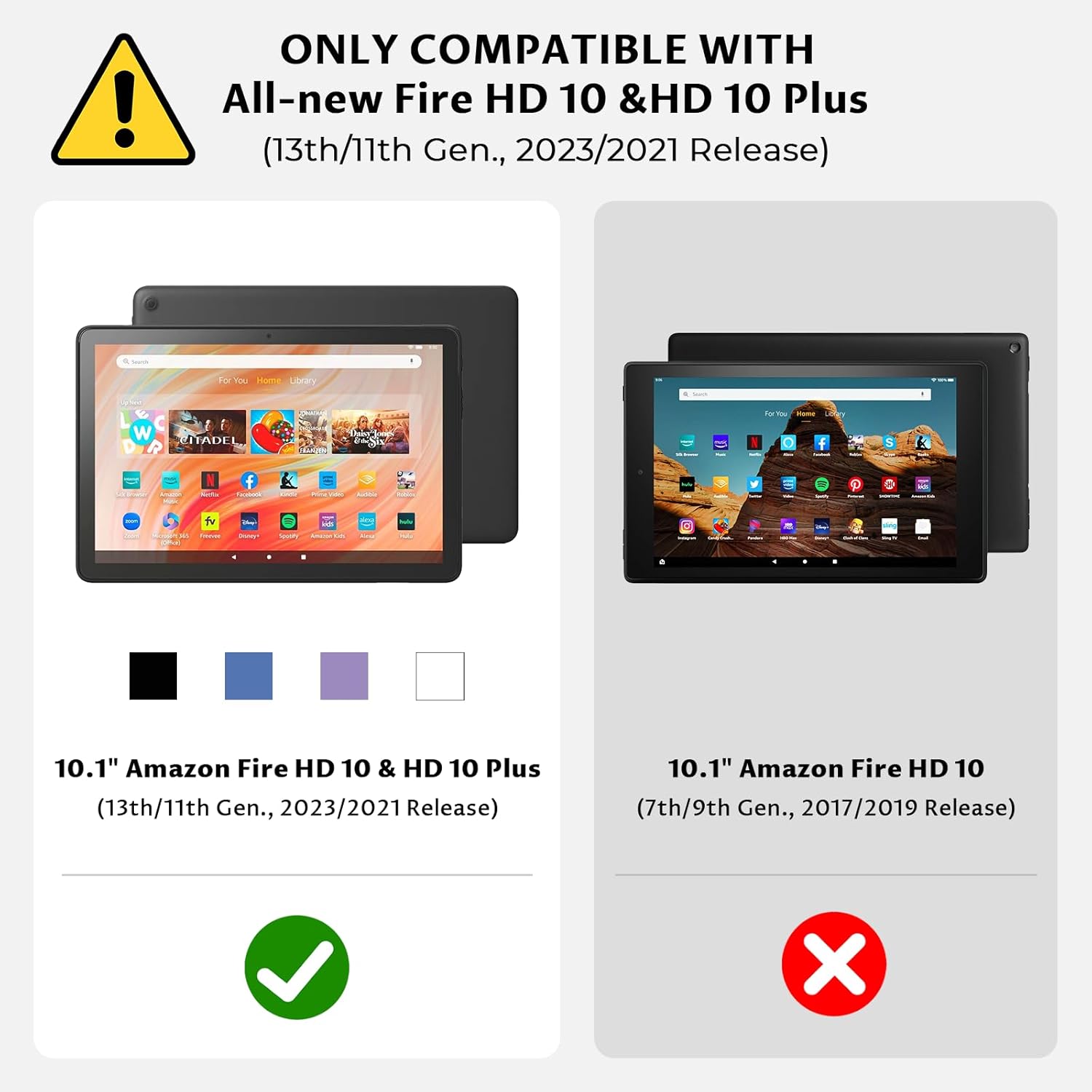 AUCT 20213 - VORI Case for 2023/2021 Release Amazon Kindle Fire HD 10 Tablet (13th/11th Generation) and - Image 2