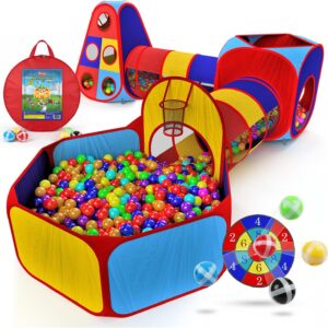 AUCT 20797 - $60 Playz 5pc Pop Up Play Tent and Crawl Through Tunnels for Kids w/Carry Bag