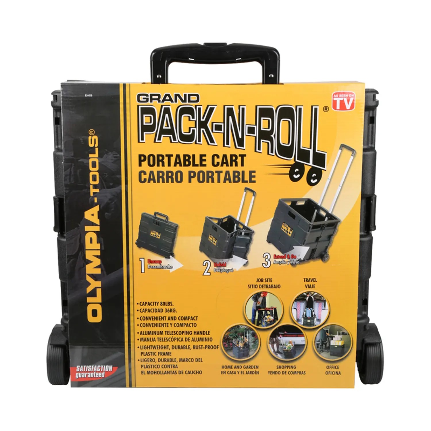 AUCT 22306 - Olympia Tools Grand Pack-N-Roll 18.5 in. H X 18.5 in. W X 3.25 in. D Collapsible Utility C - Image 3