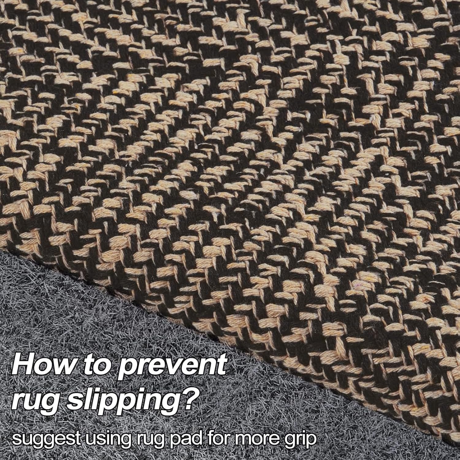 AUCT 23264 - $81 LEEVAN Foyer Rugs for Entryway 5x8 Reversible Natural Living Room Rugs - Image 4