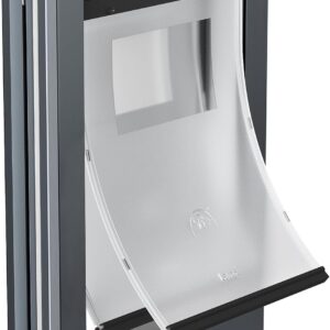 AUCT 24824 - $160 MAVRICFLEX Heavy Duty Aluminum Dog Door for Door, Large, Dark Gray